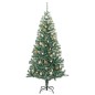 Árvore Natal artificial c/ 300 luzes LED, bolas e neve 240 cm