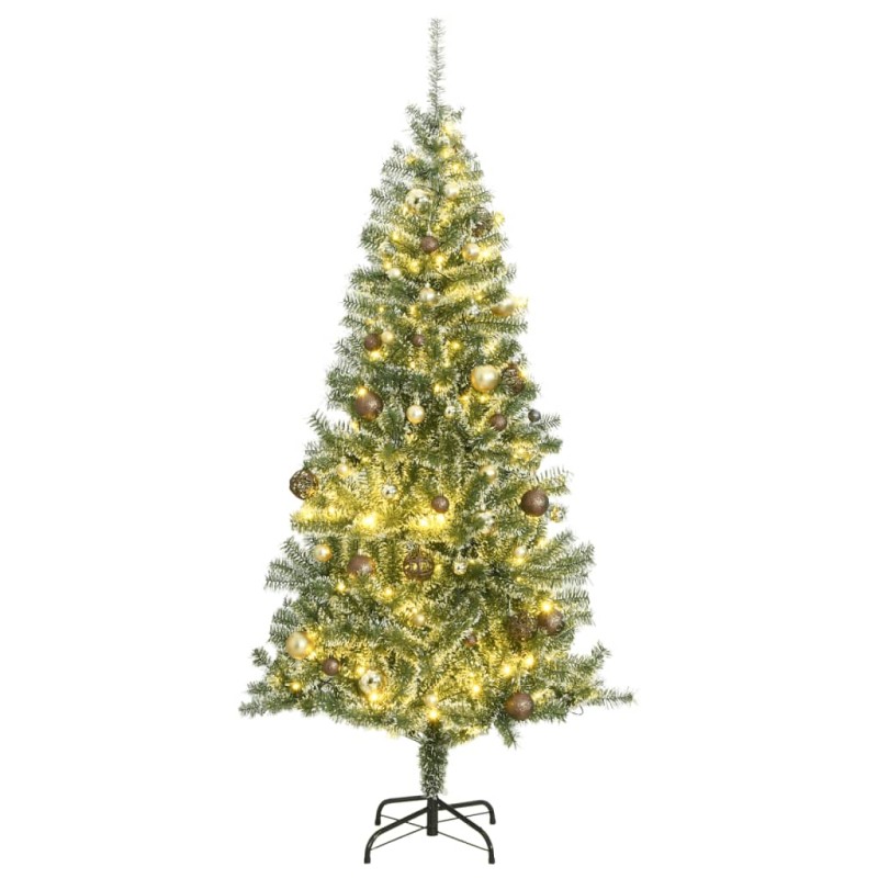 Árvore Natal artificial c/ 300 luzes LED, bolas e neve 210 cm-Árvores de Natal-Home Retail