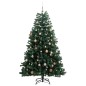 Árvore Natal artificial articulada c/ 300 luzes LED+bolas 210cm