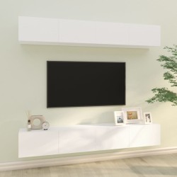 Armários de parede p/ TV 4 pcs 100x30x30 cm branco