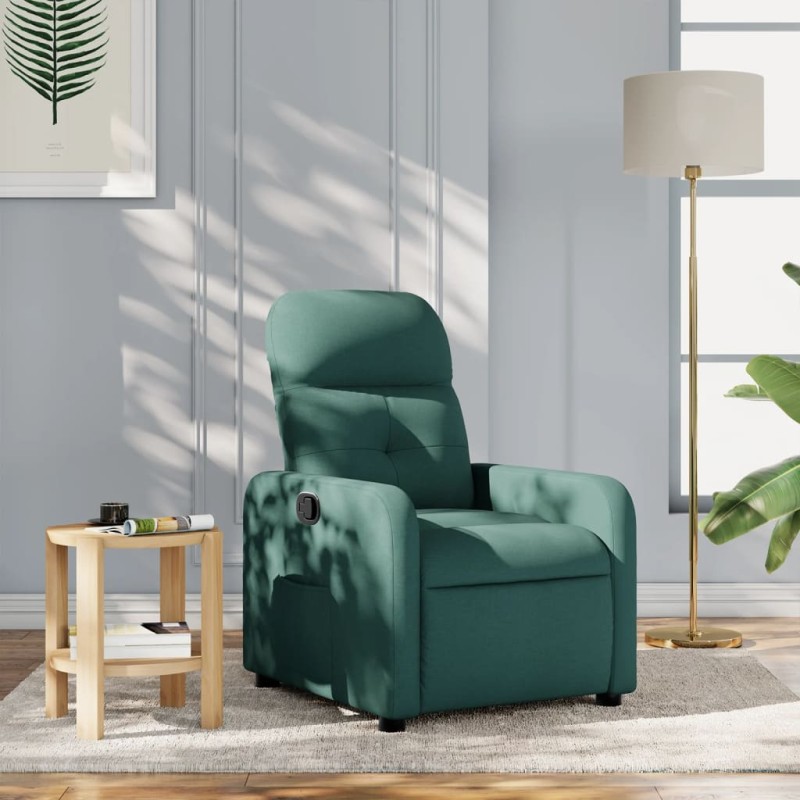 Poltrona reclinável tecido verde-escuro-Poltronas-Home Retail