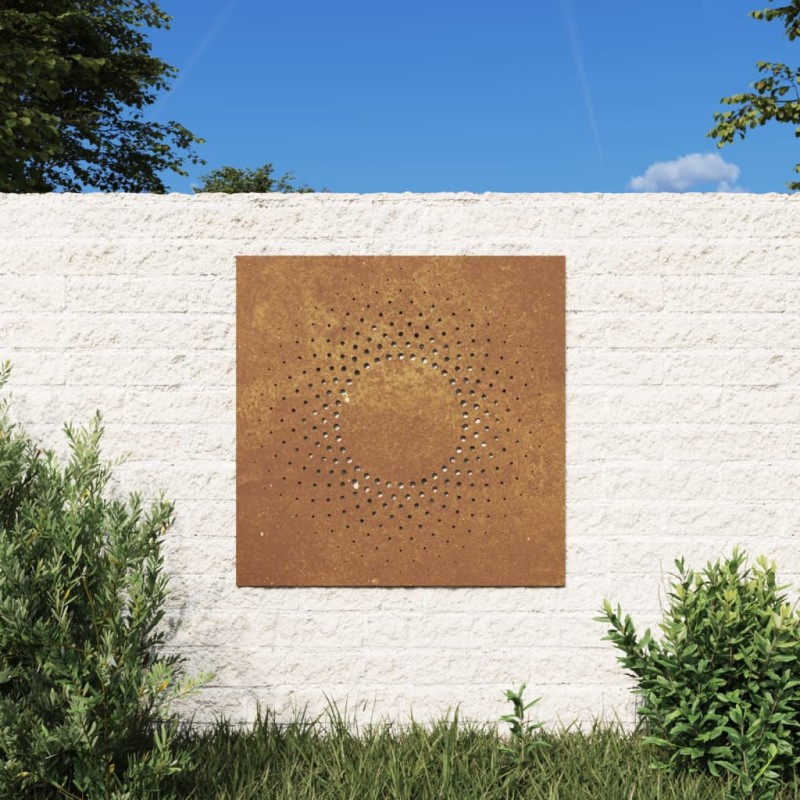 Decoração p/ muro de jardim 555x55 cm aço corten design sol-Pósteres, quadros e artes visuais-Home Retail