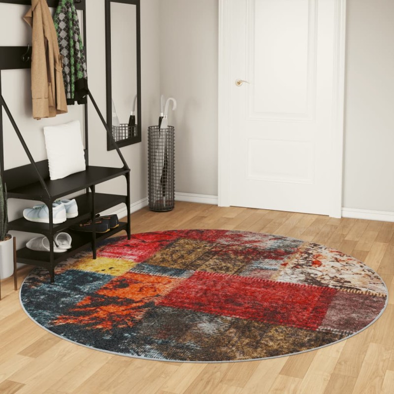 Tapete lavável antiderrapante Ø 200 cm multicor-Tapetes-Home Retail