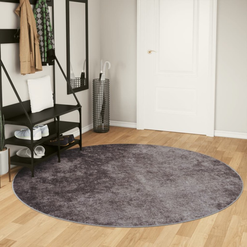 Tapete lavável antiderrapante Ø 200 cm cinzento-Tapetes-Home Retail