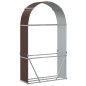 Suporte de lenha 120x45x210 cm aço galvanizado castanho