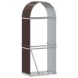 Suporte de lenha 80x45x190 cm aço galvanizado castanho