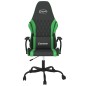 Cadeira gaming massagens couro artificial preto e verde