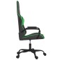 Cadeira gaming massagens couro artificial preto e verde