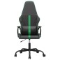 Cadeira gaming massagens couro artificial verde e preto