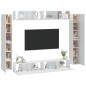 Conjunto móveis de TV 8 pcs madeira processada branco