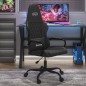 Cadeira gaming de massagens couro artificial preto