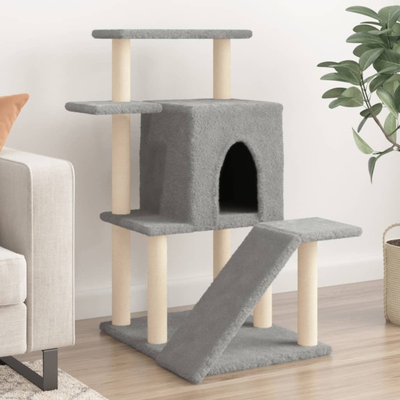 Árvore p/ gatos c/ postes arranhadores sisal 97 cm cinza-claro-Móveis para gatos-Home Retail