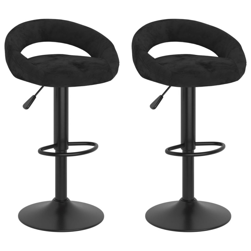 Bancos de bar 2 pcs veludo preto-Bancos de bar-Home Retail