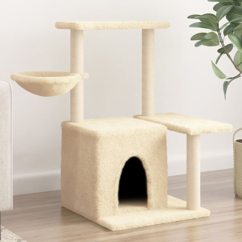 Árvore para gatos c/ postes arranhadores sisal 83 cm cor creme-Móveis para gatos-Home Retail