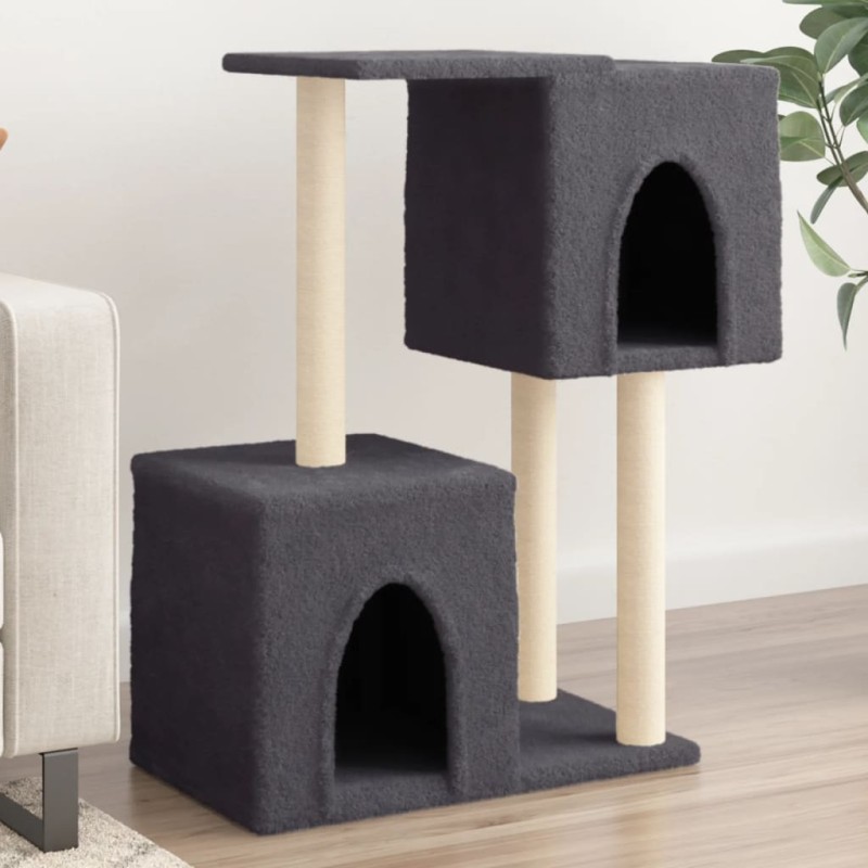 Árvore p/ gatos c/ postes arranhadores sisal 86 cm cinza-escuro-Móveis para gatos-Home Retail