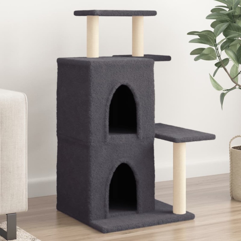 Árvore p/ gatos c/ postes arranhadores sisal 97 cm cinza-escuro-Móveis para gatos-Home Retail