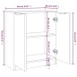 Aparadores 2 pcs 60x30x70cm madeira processada branco brilhante