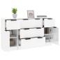 3pcs conjunto de aparadores madeira processada branco brilhante