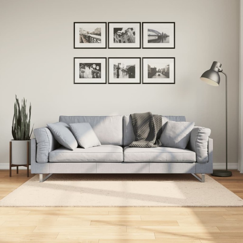 Tapete pelo curto macio e lavável HUARTE 120x170 cm bege-Tapetes-Home Retail