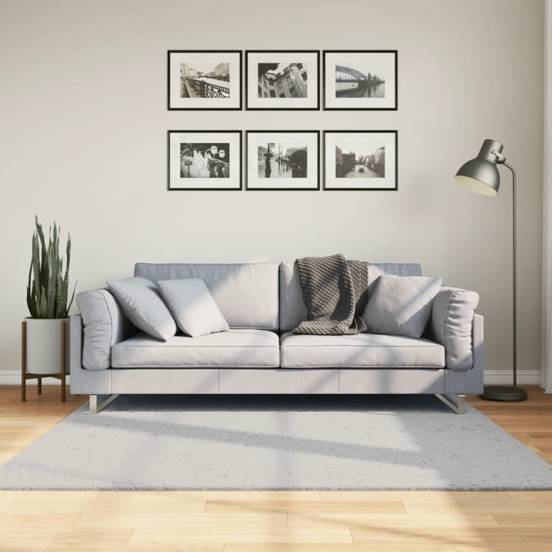 Tapete pelo curto macio e lavável HUARTE 160x160 cm cinzento-Tapetes-Home Retail