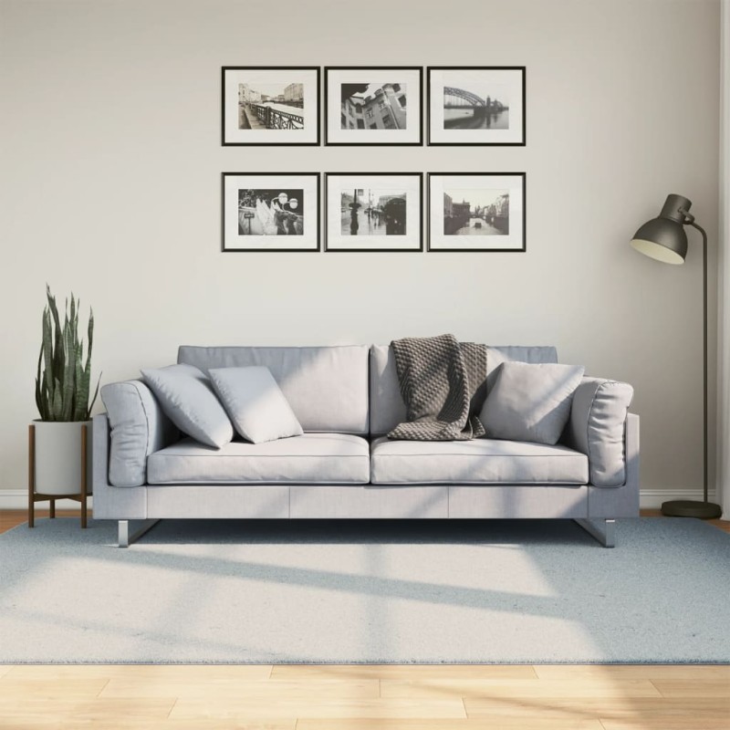 Tapete pelo curto macio e lavável HUARTE 160x230 cm azul-Tapetes-Home Retail