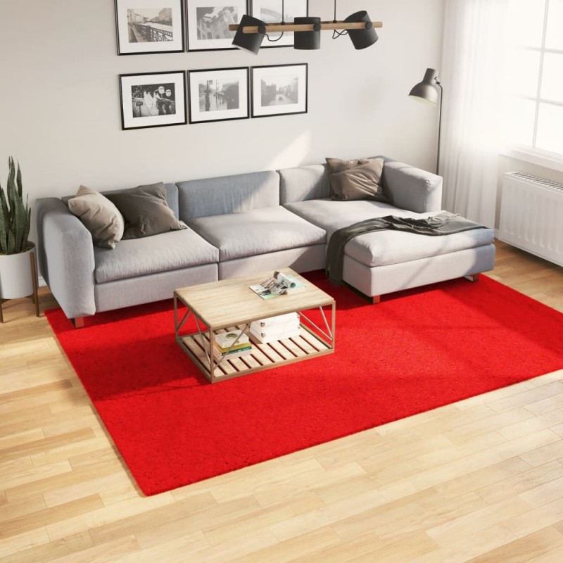 Tapete pelo curto macio e lavável HUARTE 200x280 cm vermelho-Tapetes-Home Retail