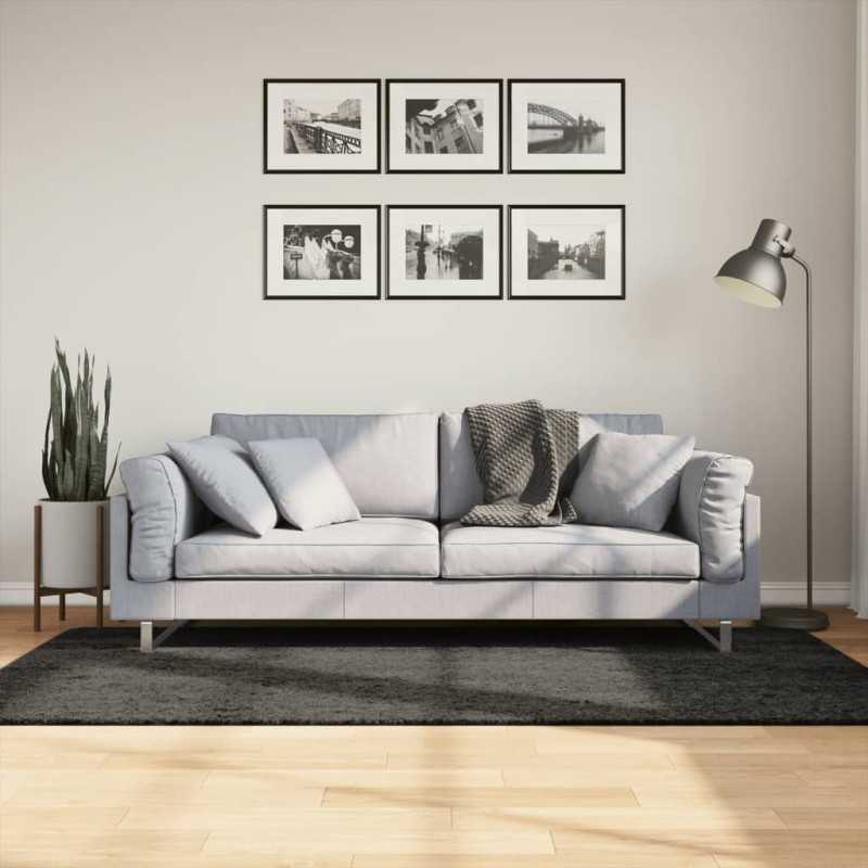 Tapete de pelo alto aspeto brilhante ISTAN 100x200cm antracite-Tapetes-Home Retail