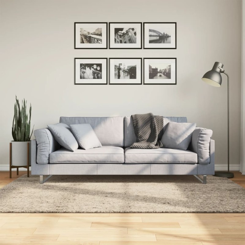 Tapete de pelo alto com aspeto brilhante ISTAN 140x200 cm bege-Tapetes-Home Retail