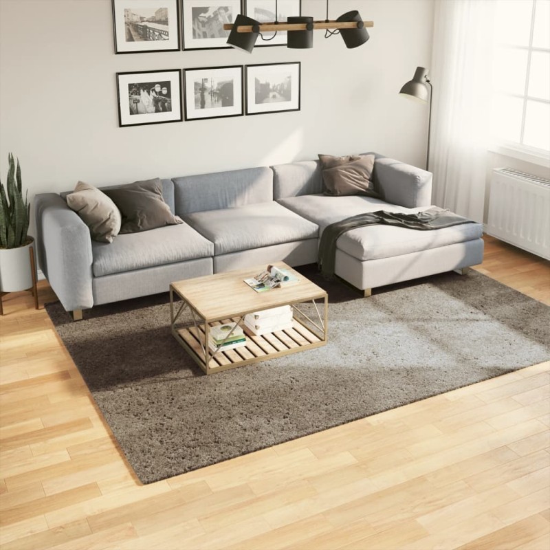 Tapete de pelo alto aspeto brilhante ISTAN 200x280 cm cinzento-Tapetes-Home Retail