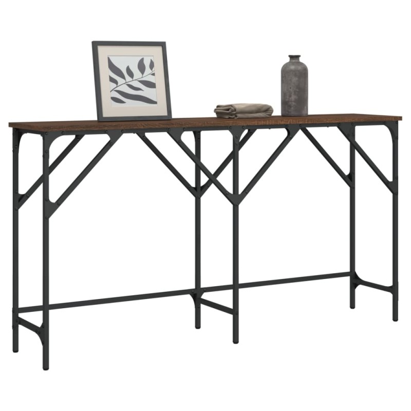 Mesa consola 140x29x75 cm derivados madeira carvalho castanho-Mesas de apoio-Home Retail