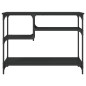 Mesa consola c/ prateleiras 100x35x75 cm preto