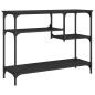 Mesa consola c/ prateleiras 100x35x75 cm preto