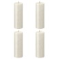 Bolsius Velas rústicas cilíndricas Shimmer 4 pcs 190x68 mm marfim