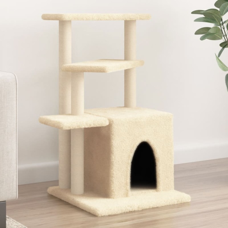 Árvore para gatos c/ postes arranhadores sisal 83,5 cm creme-Móveis para gatos-Home Retail