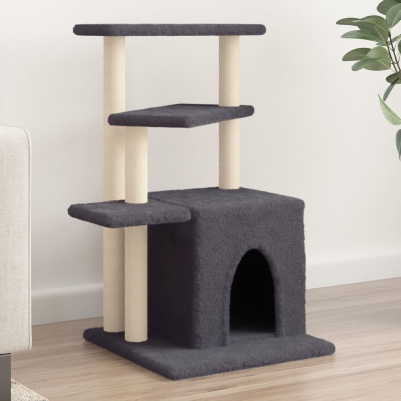 Árvore p/ gatos postes arranhadores sisal 83,5 cm cinza-escuro-Móveis para gatos-Home Retail