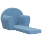 Sofá-cama infantil pelúcia macia azul