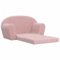 Sofá-cama infantil de 2 lugares pelúcia macia rosa