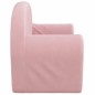 Sofá-cama infantil de 2 lugares pelúcia macia rosa