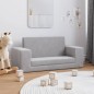 Sofá-cama infantil de 2 lugares pelúcia macia cinzento-claro