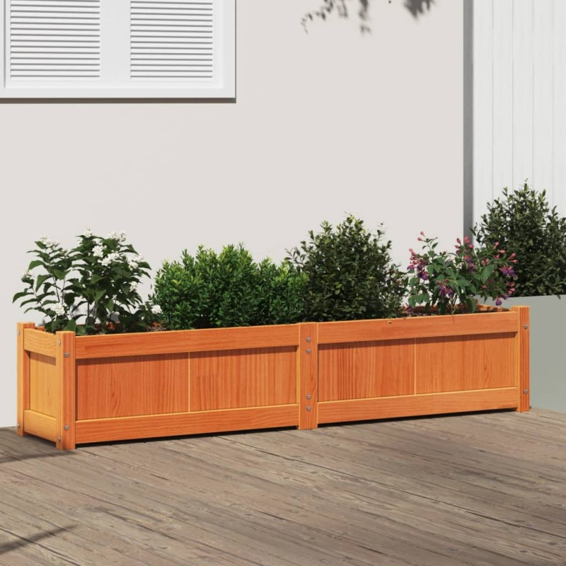 Vaso/floreira de jardim 150x31x31 cm pinho maciço castanho cera-Vasos e floreiras-Home Retail