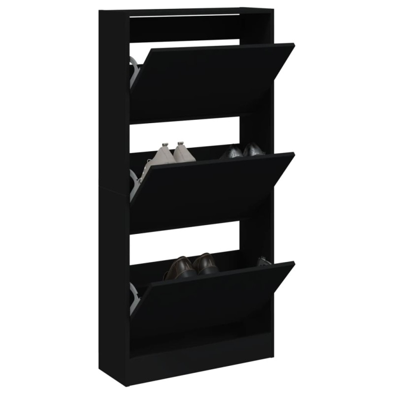 Sapateira 60x21x125,5 cm derivados de madeira preto-Sapateiras e organizadores-Home Retail