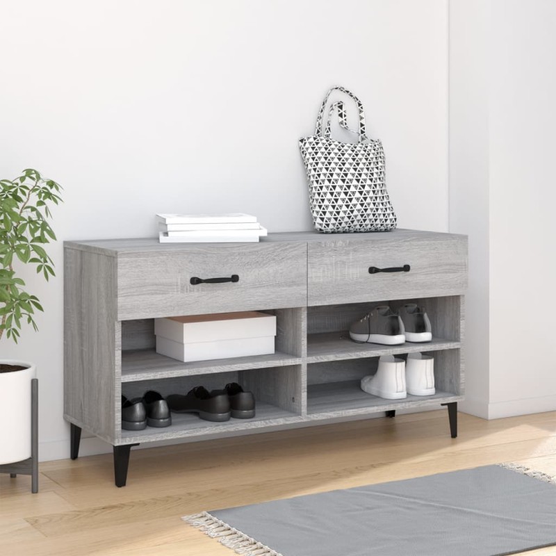 Sapateira 102x35x55 cm derivados de madeira sonoma cinza-Sapateiras e organizadores-Home Retail