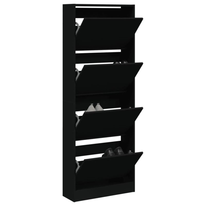 Sapateira 60x21x163,5 cm derivados de madeira preto-Sapateiras e organizadores-Home Retail