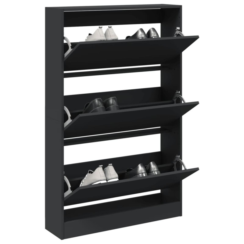 Sapateira 80x21x125,5 cm derivados de madeira preto-Sapateiras e organizadores-Home Retail