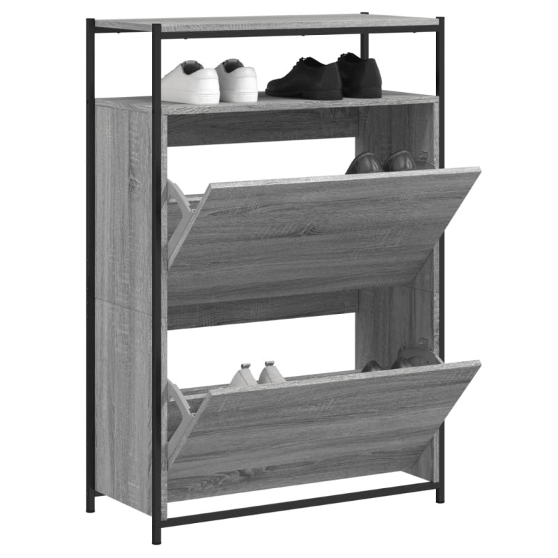 Sapateira 75x34x112 cm derivados de madeira cinzento sonoma-Sapateiras e organizadores-Home Retail