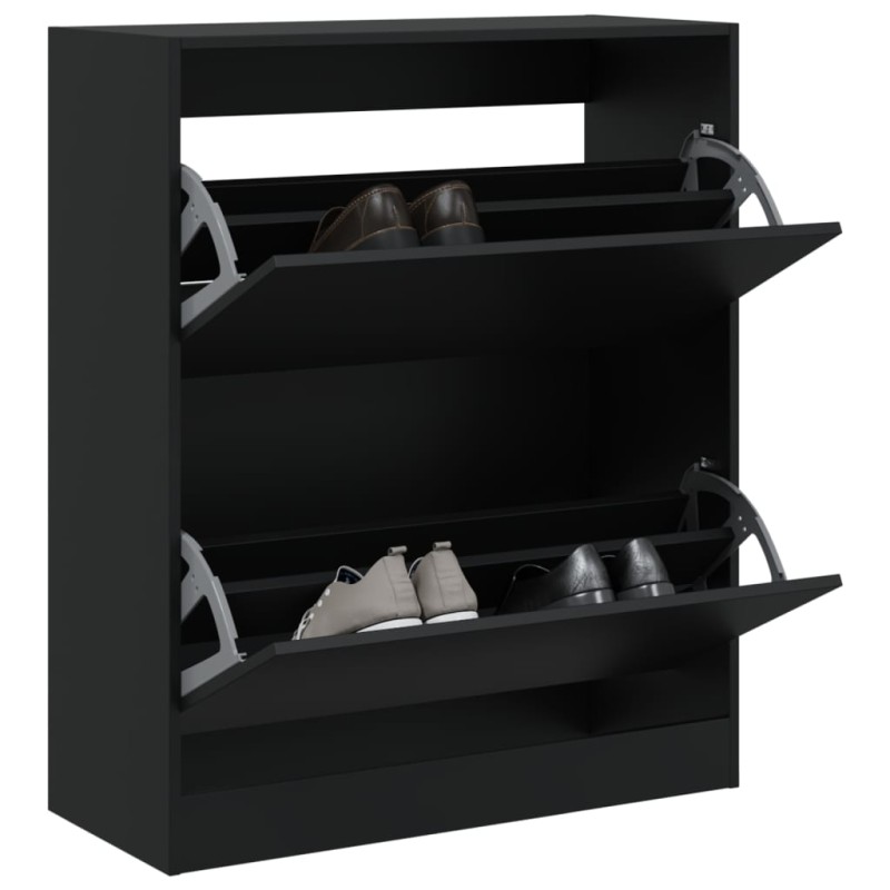 Sapateira 80x34x96,5 cm derivados de madeira preto-Sapateiras e organizadores-Home Retail