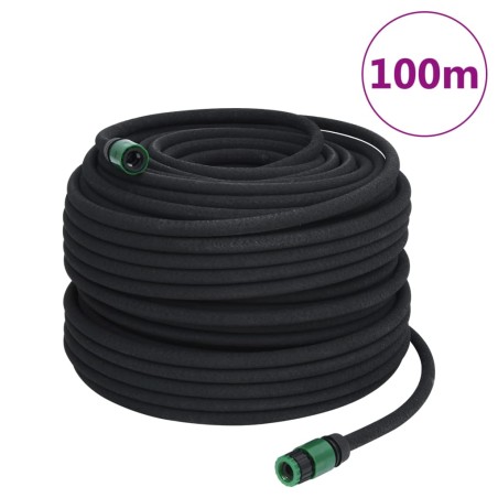 Mangueira para rega gota-a-gota de jardim 100 m borracha preto