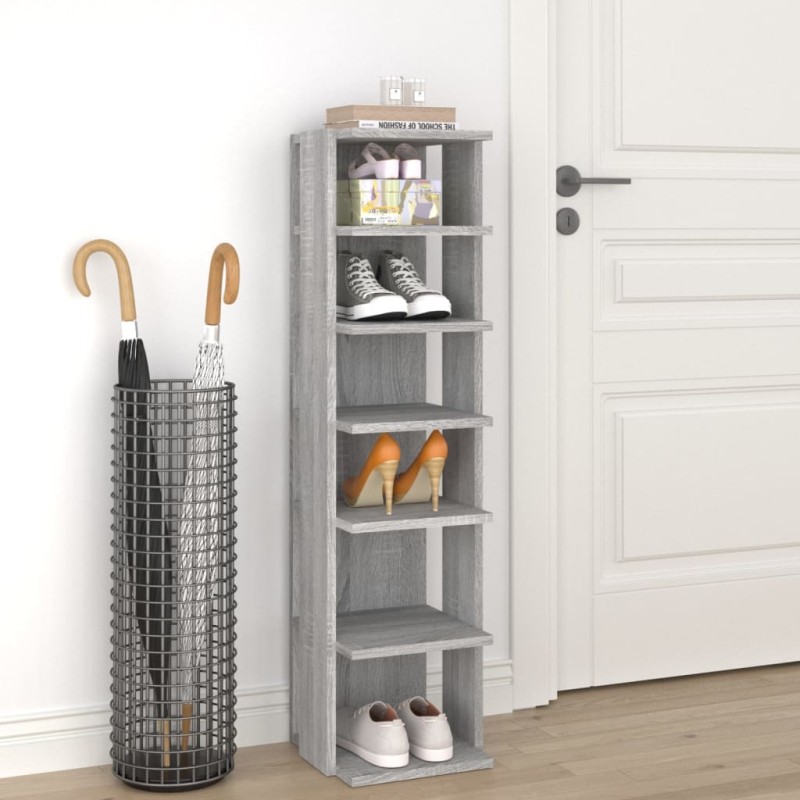 Sapateira 27,5x27x102 cm derivados de madeira cinzento sonoma-Sapateiras e organizadores-Home Retail