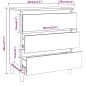 Aparador 60x35x69 cm derivados de madeira cor carvalho fumado