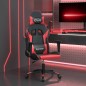 Cadeira gaming massagens couro artificial preto e vermelho